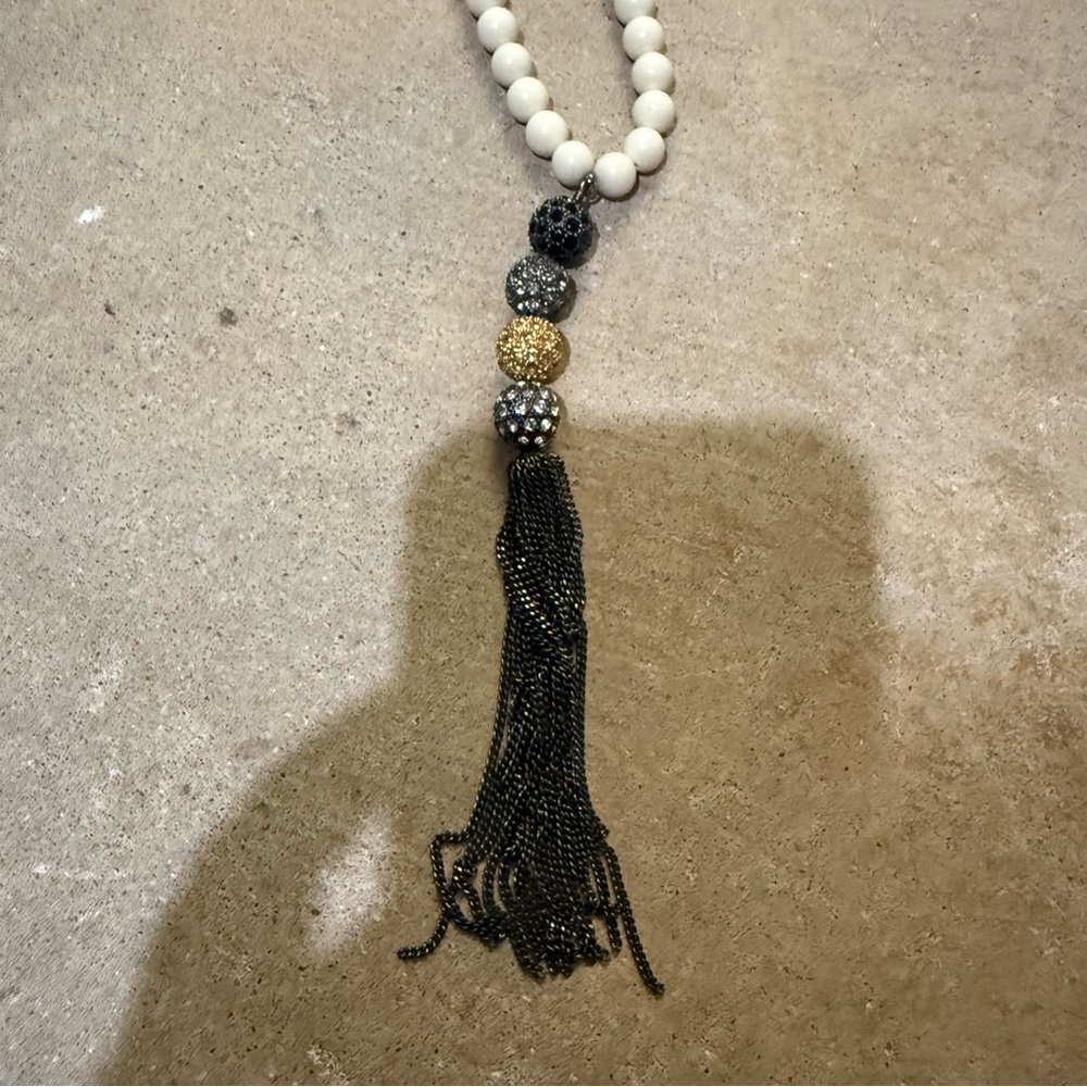 Elegant Beaded Tassel Necklace